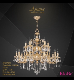 ĐÈN CHÙM ĐỒNG KLOBE ATN1AB15